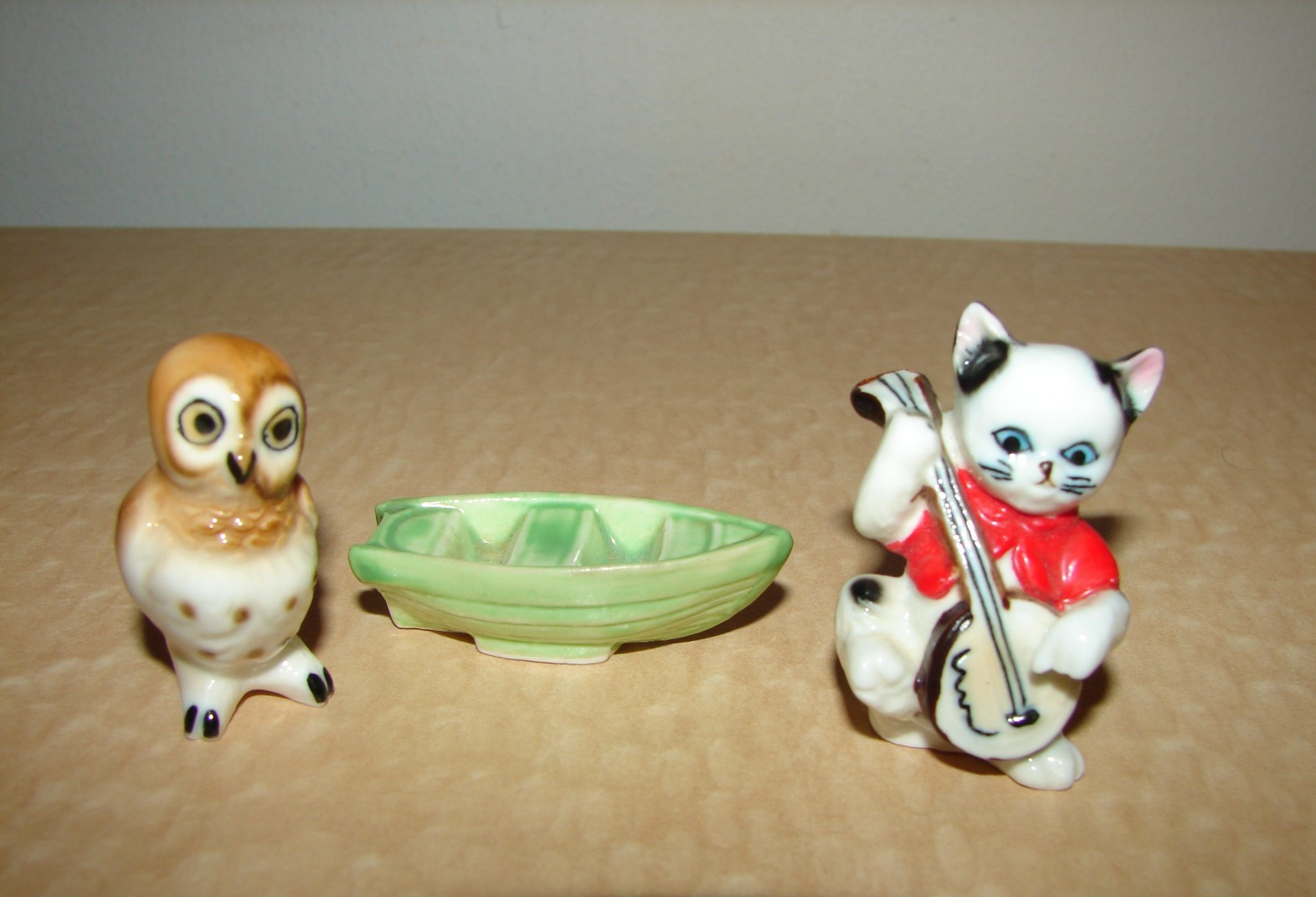 Vintage Mini Bone China Figures Owl and the Pussycat