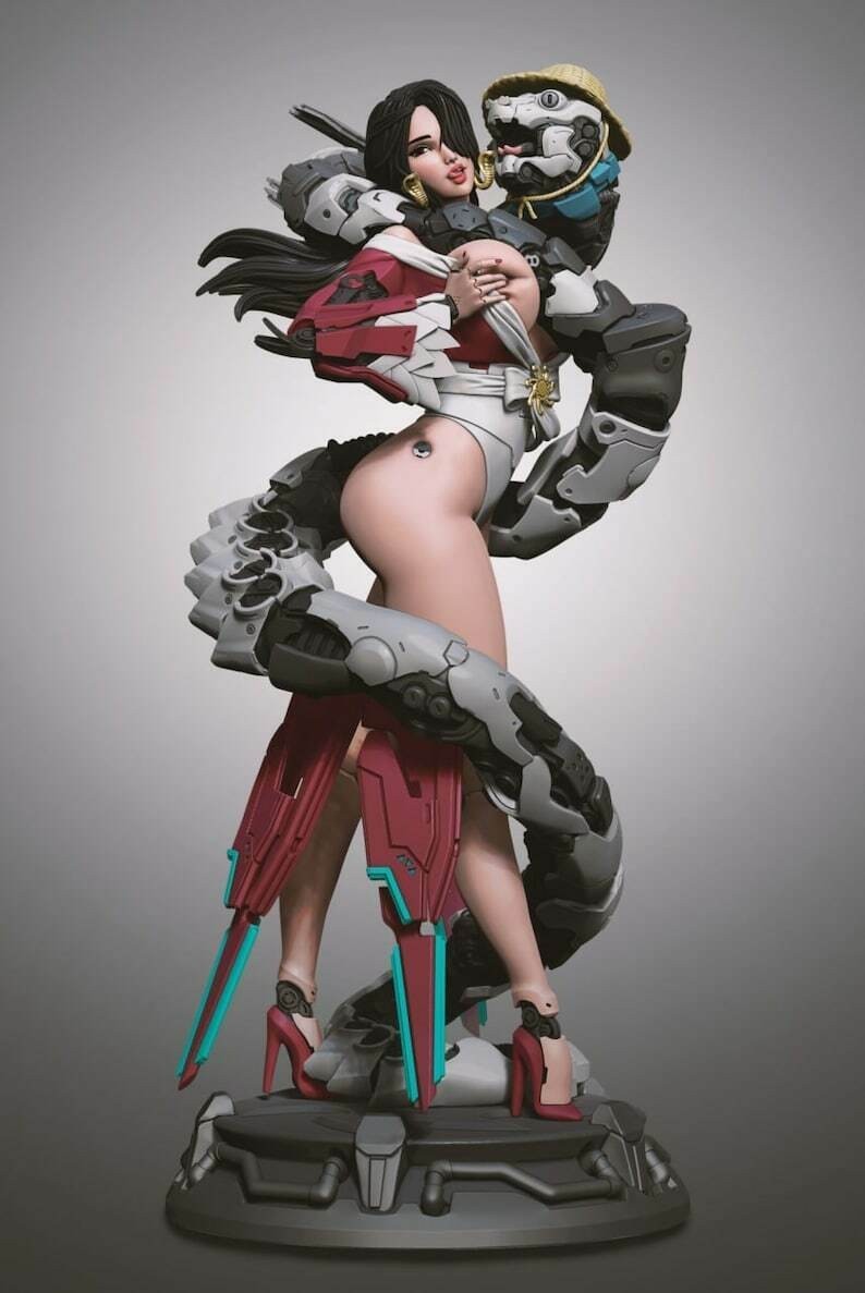 Boa Hancock (Cyberpunk Version, 2 Portraits) | One Piece | UNPAINTED | 1/6 Scale
