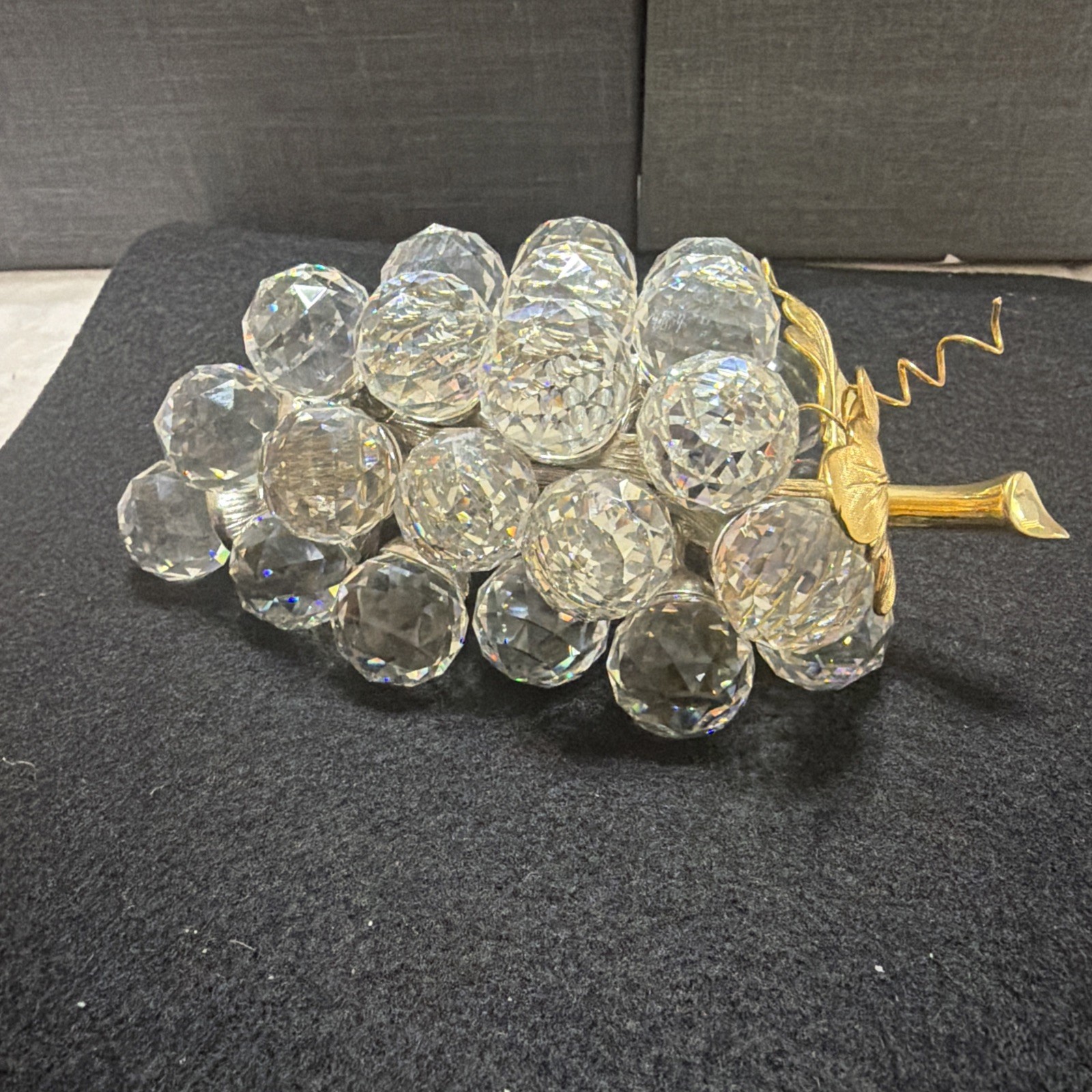 SWAROVSKI Crystal Sparkling Fruit Collection 29 Grapes Gold Leaf Stem *EXC!