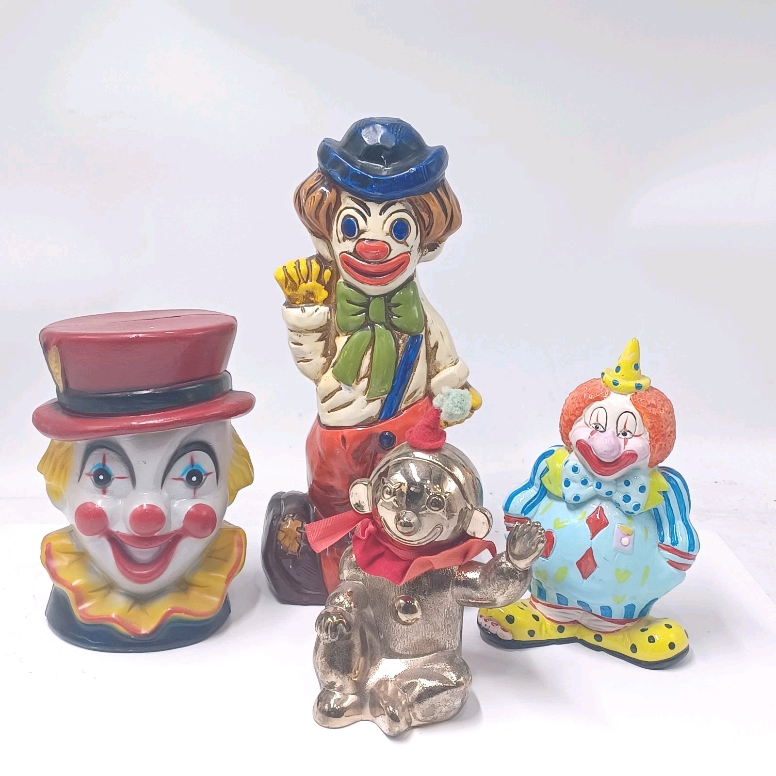 Clowns Coin Banks Lot of 4. Lego, Towle, Small World, Etc. Pre-owned