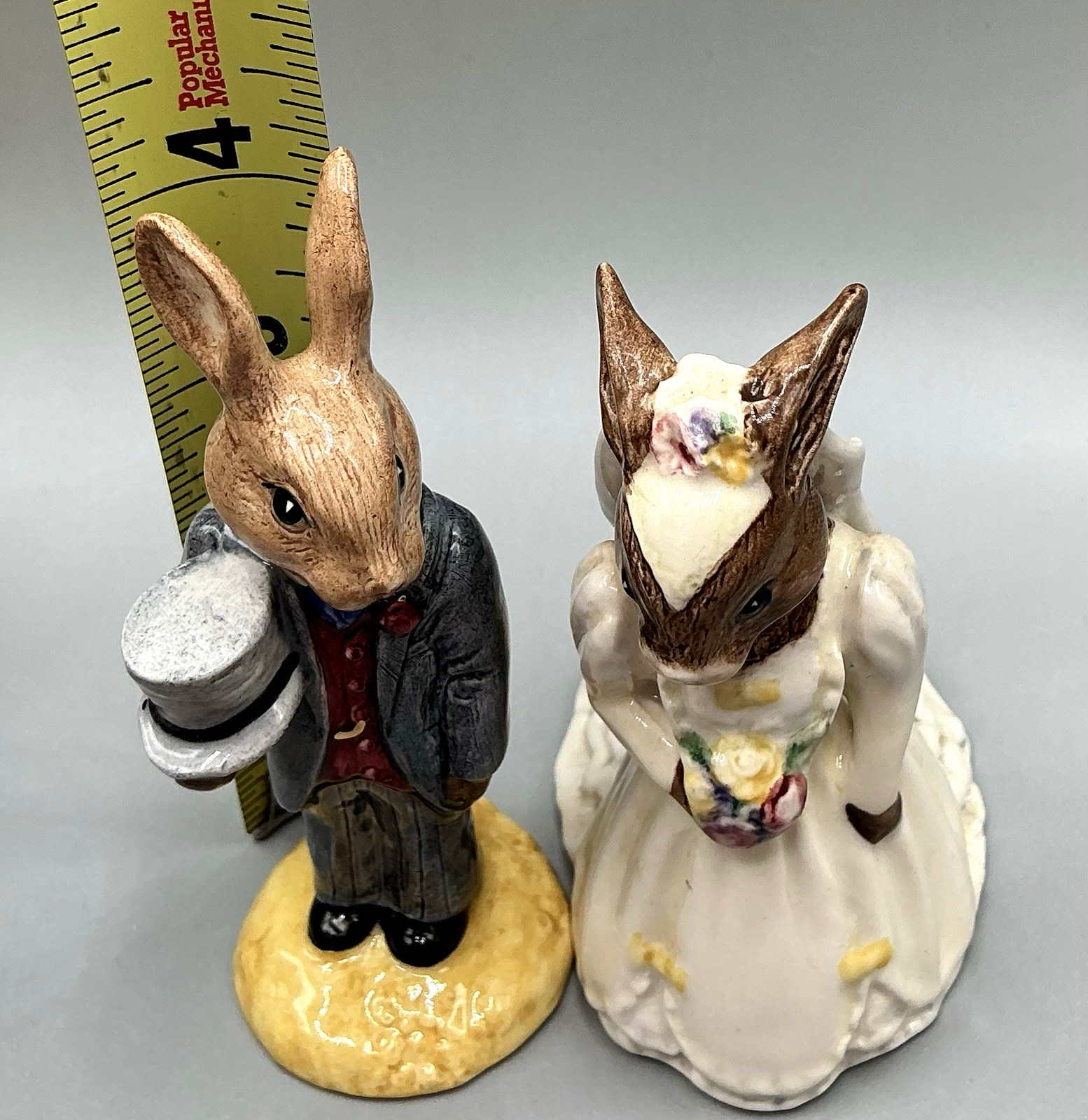 Vintage Royal Doulton Bunnykins Bride & Groom 1990 Cake Topper/Figurine