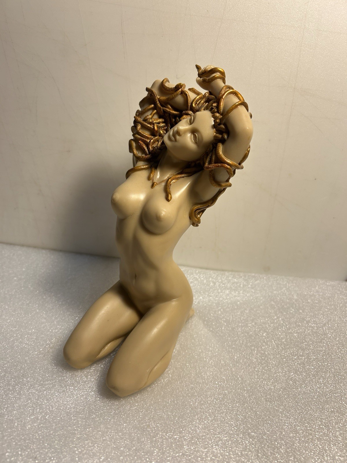 1970’s MEDUSA NUDE SCULPTURE WITH SNAKES IN HER HAIR. RESIN CAST. BEAUTIFUL ART