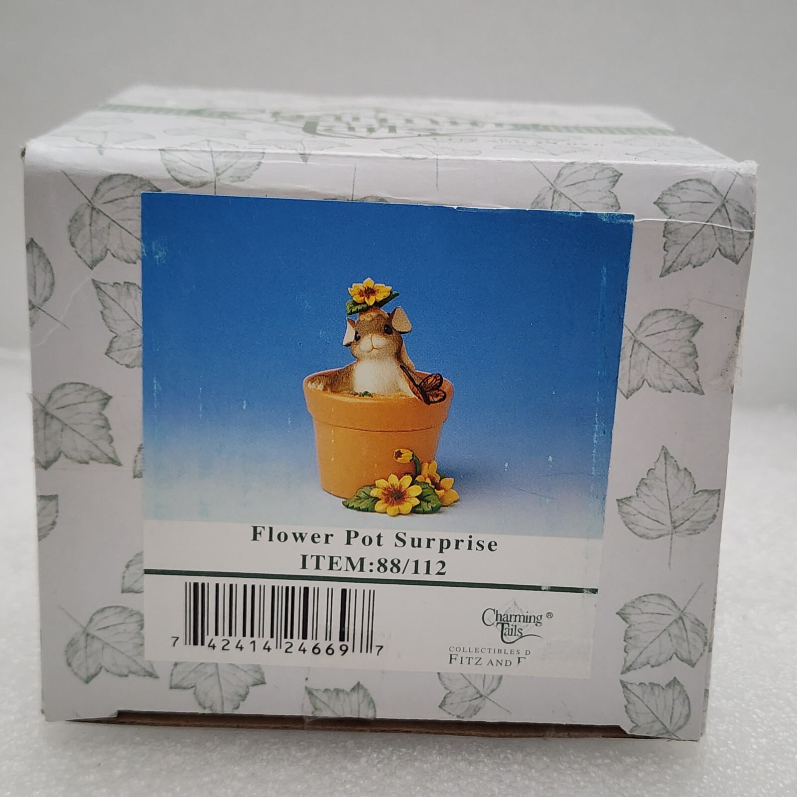 Charming Tails Fitz and Floyd Flower Pot Surprise 88/112 Figurine
