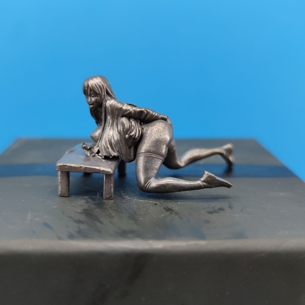 45Mm Black Solid Brass Sexy Beauty Body Model Doll Statue Art Artware Ornament