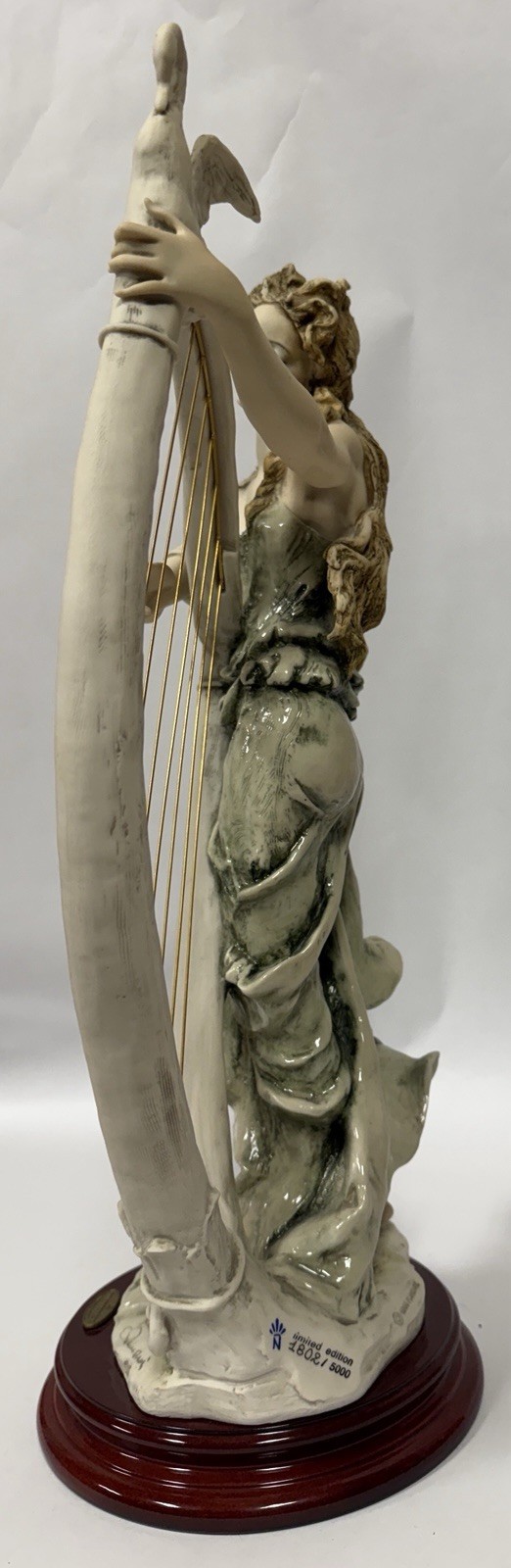 Giuseppe Armani Florence Angelica Harp Lady Figurine Ltd Ed 1802/5000 19” B29