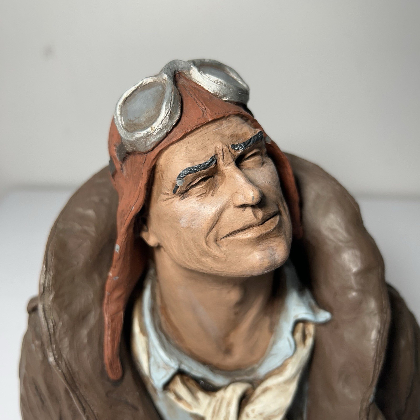 Vintage Flying Leather Michael Garman 1973 Aviator Figurine Pilot Statue Figure