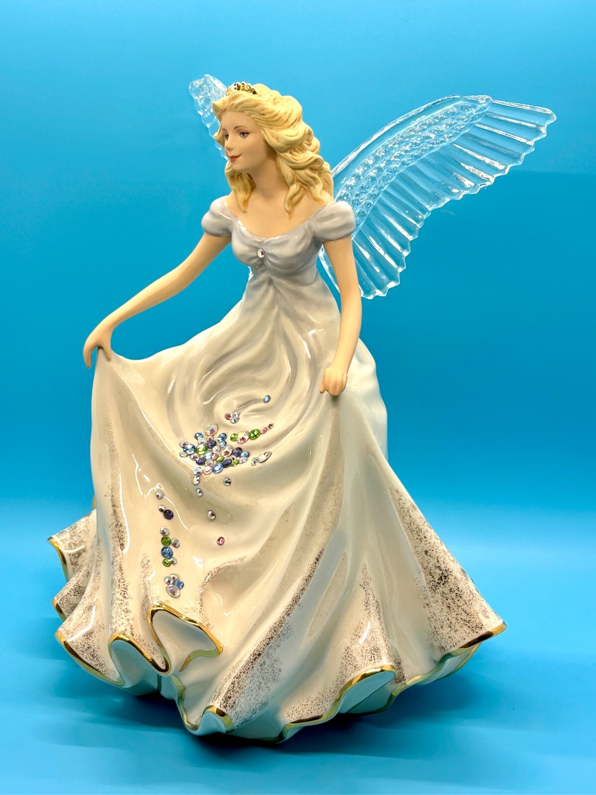 Lenox Jewels From Heaven Angel Figure w/ Crystal Wings – EUC!