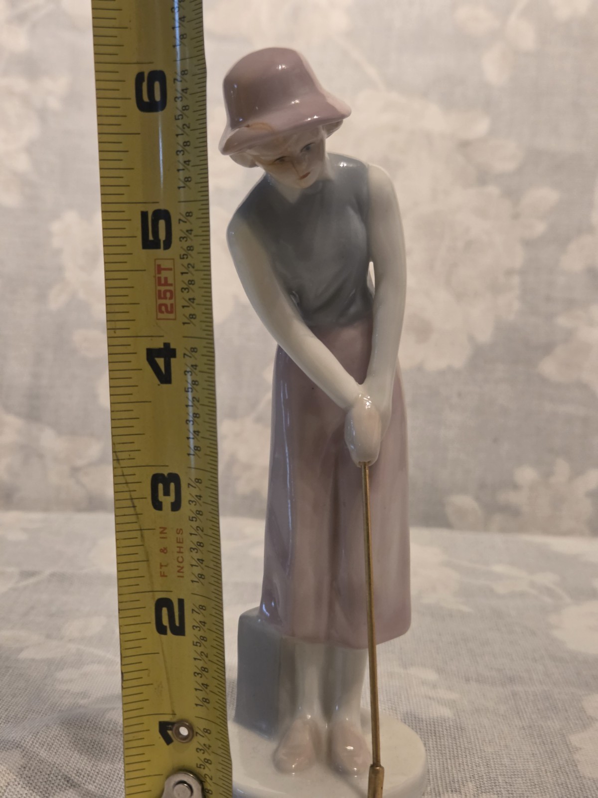 RUSS Lady Golfer Porcelain Figurines Set of Two Lady Golfers