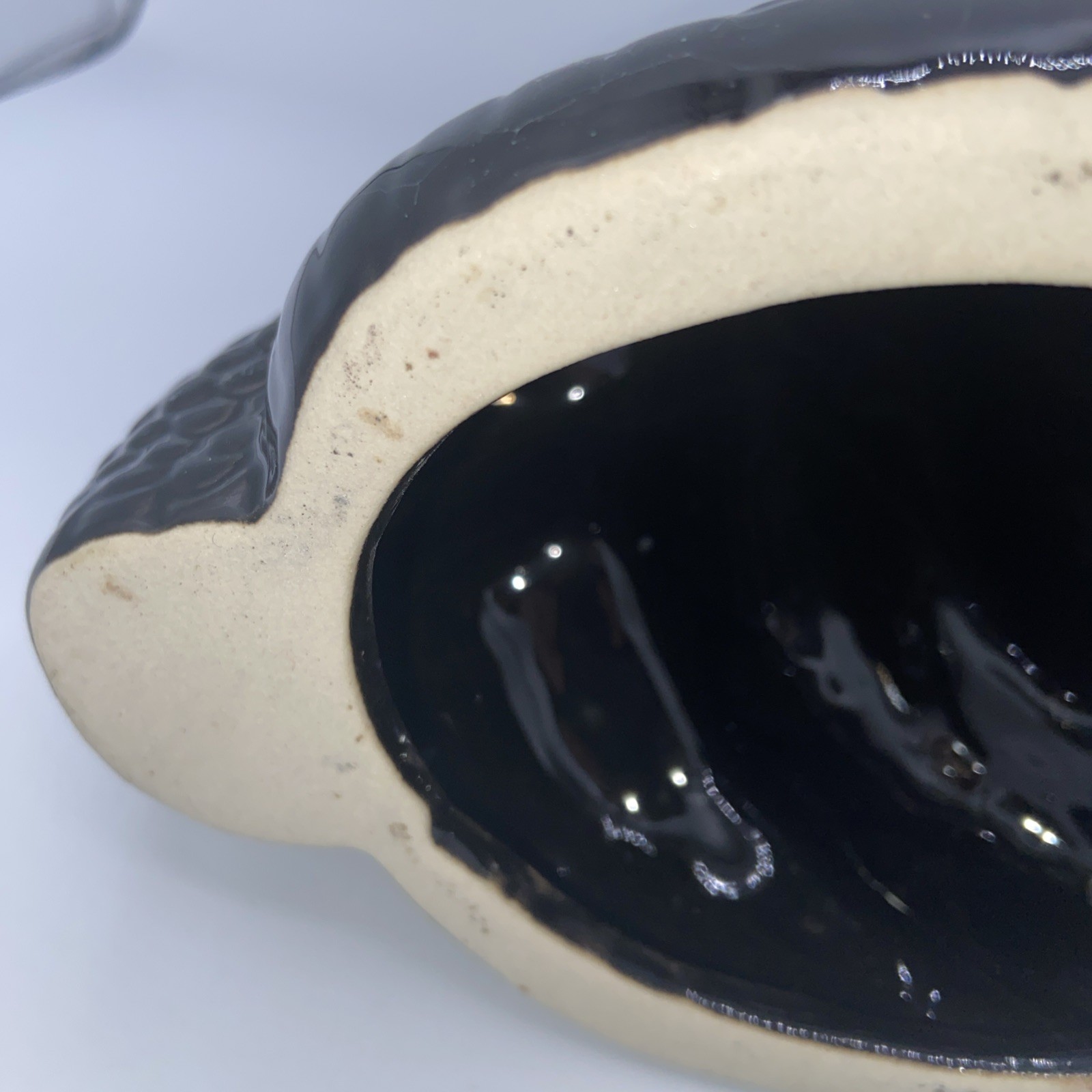VTG Smoking Black marble glaze Cobra Snake Ceramic Incense Burner Coiled 8.5″