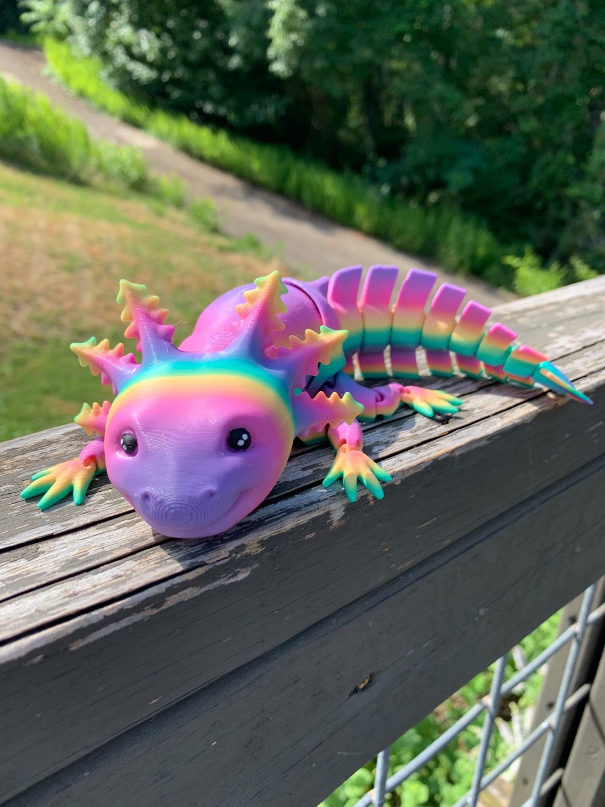 3D Printed Articulating Axolotl, Poseable, Amphibian Animal, Shelf/Desk Decor