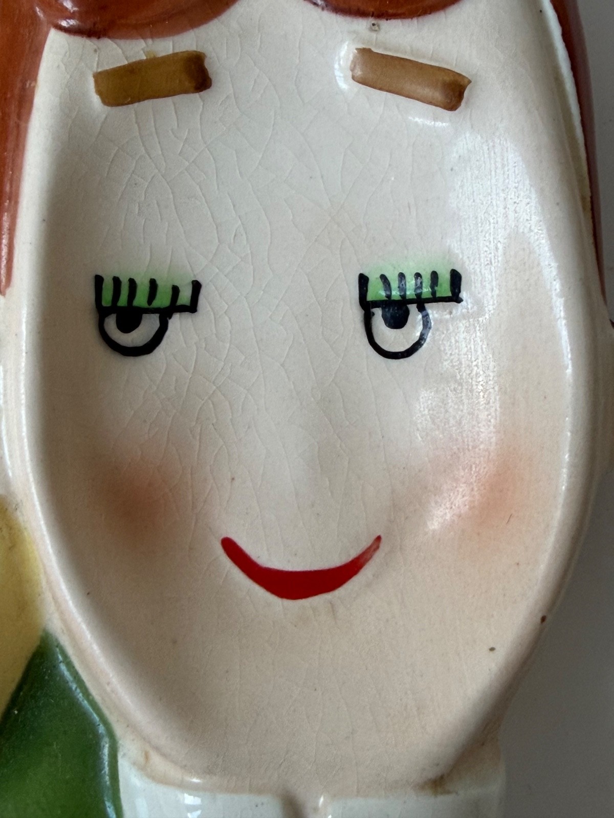 Vintage Lefton Ceramic Couple Wall Plaque Spoon Rest Tea Bag Holder Mid Century