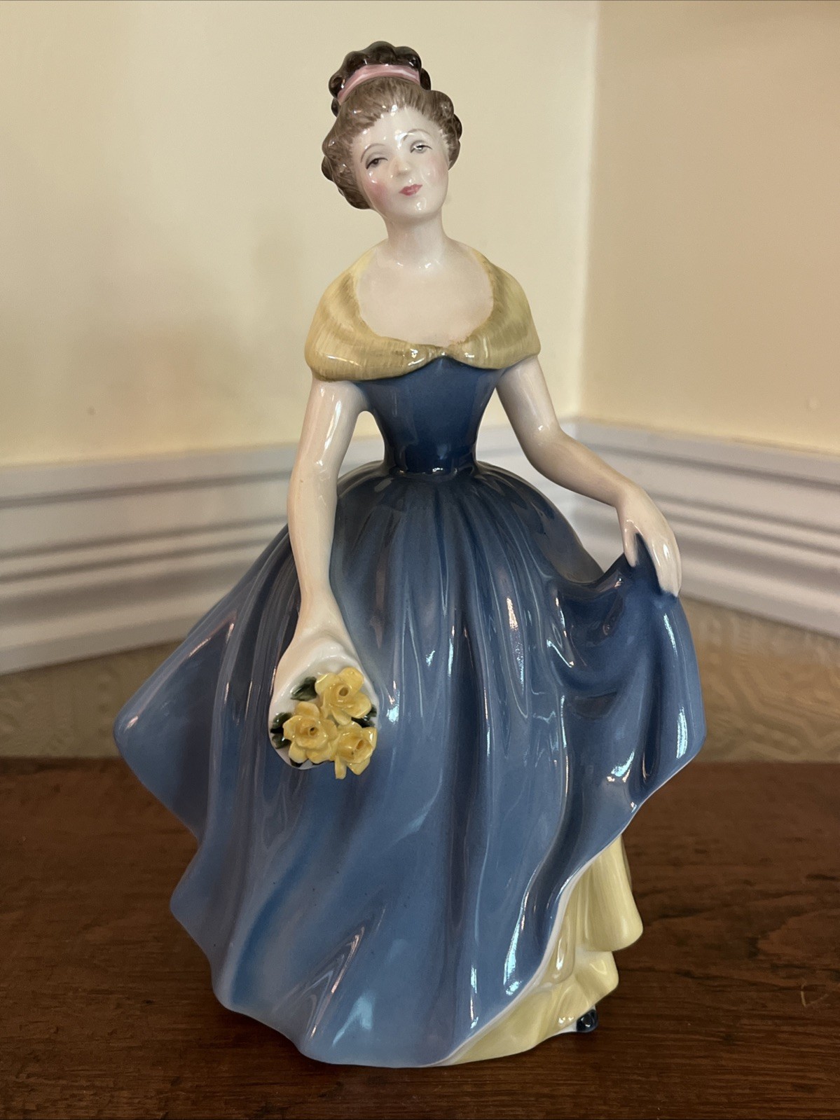 Royal Doulton Melanie Porcelain Figurine Blue Dress, HN2271, 1964, England