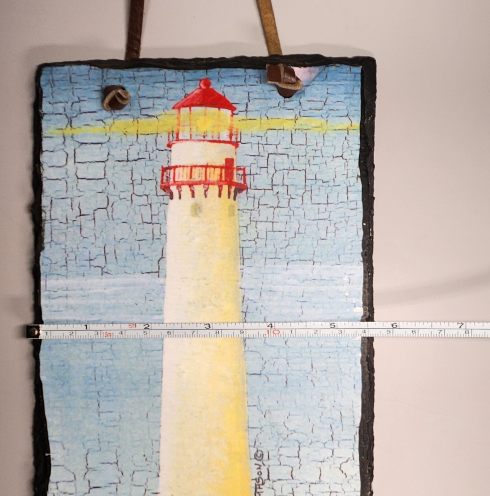 Grosse Point Lighthouse Slate Wall Hanging Decor – Nautical Art Plaque