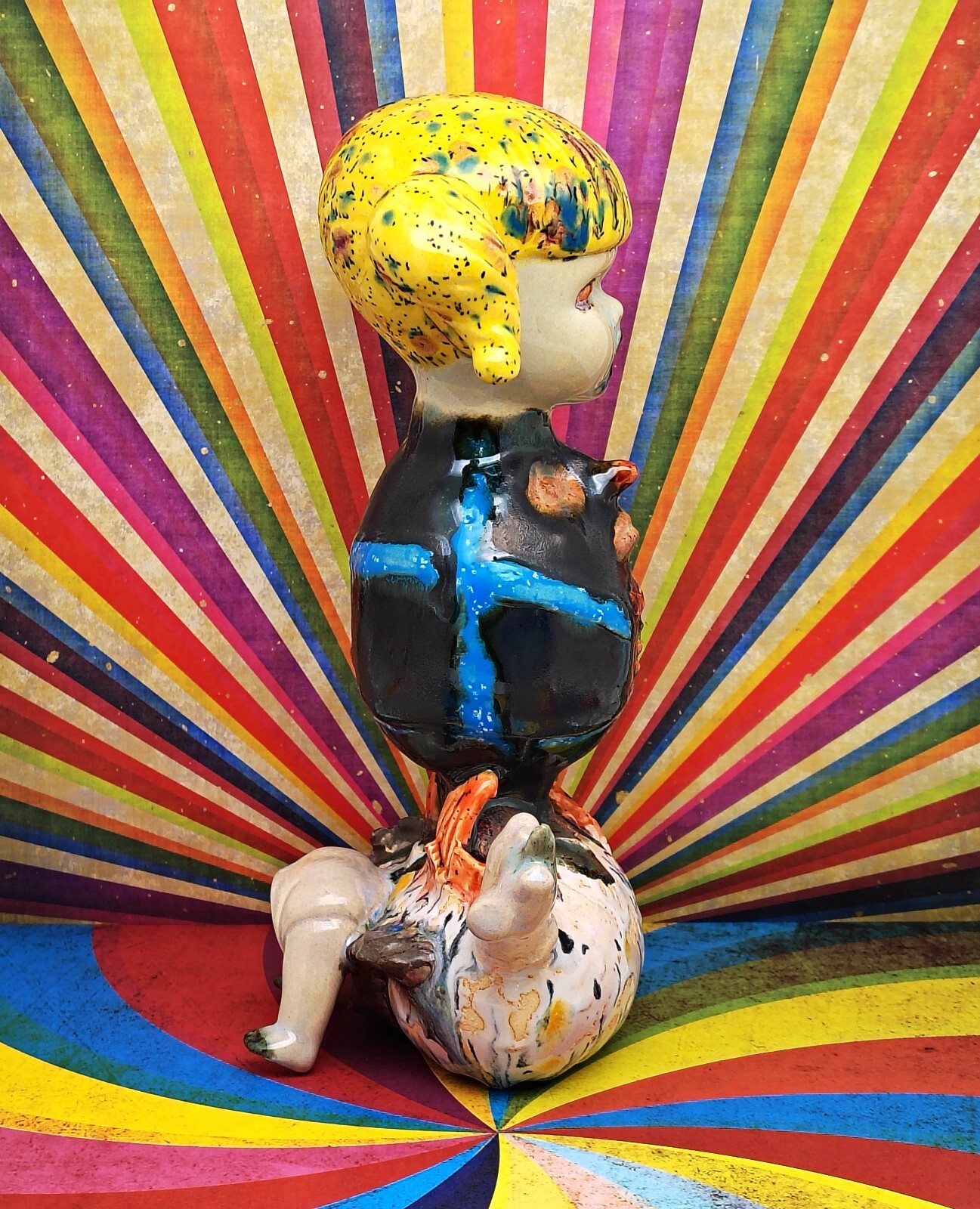 The Fall Of All Things Whimsical – Original Ceramic Figurine Humpty Dumpty Goth