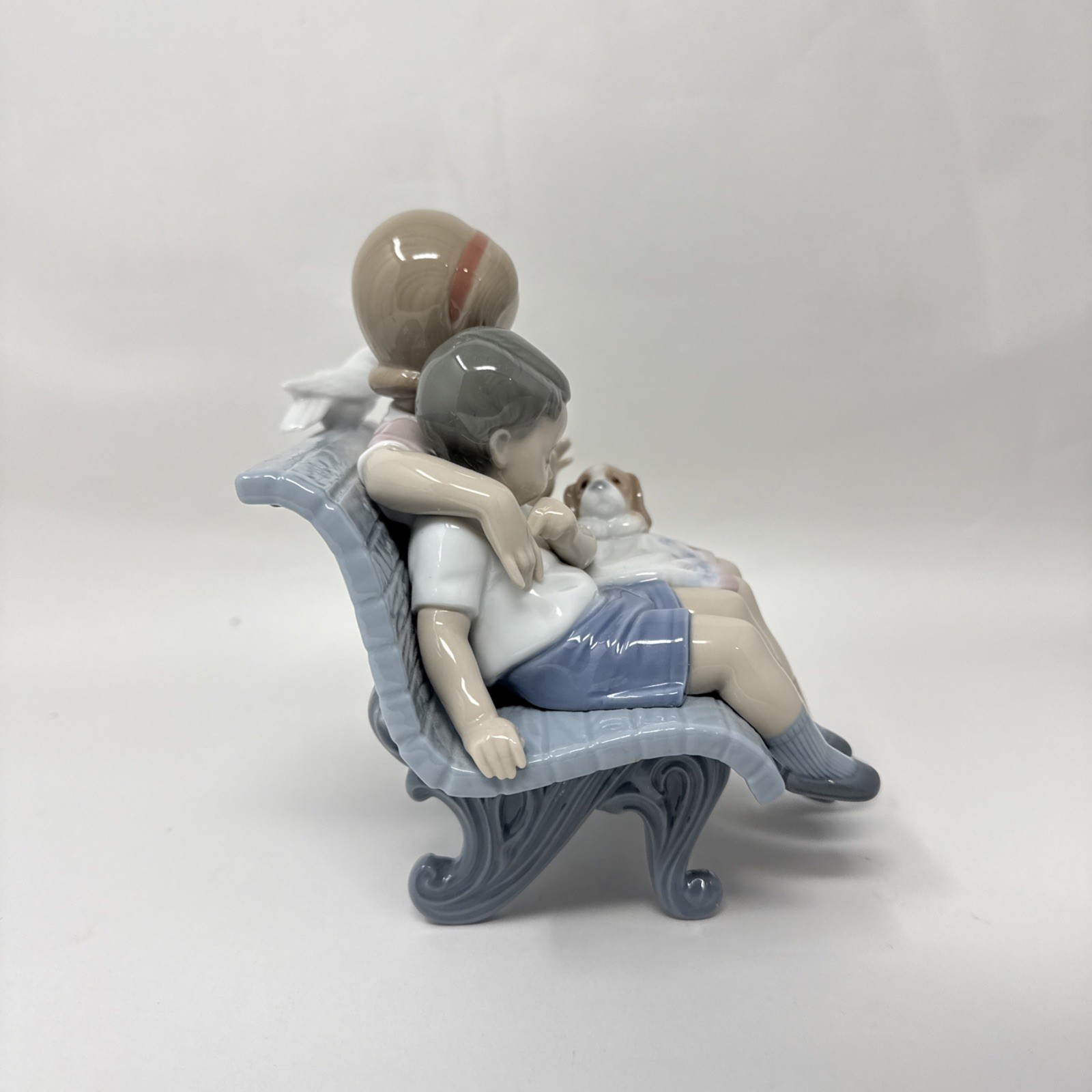 Lladro 6446 Surrounded by Love Figurine 1997 Mint With Box Girl Boy Dog Bird