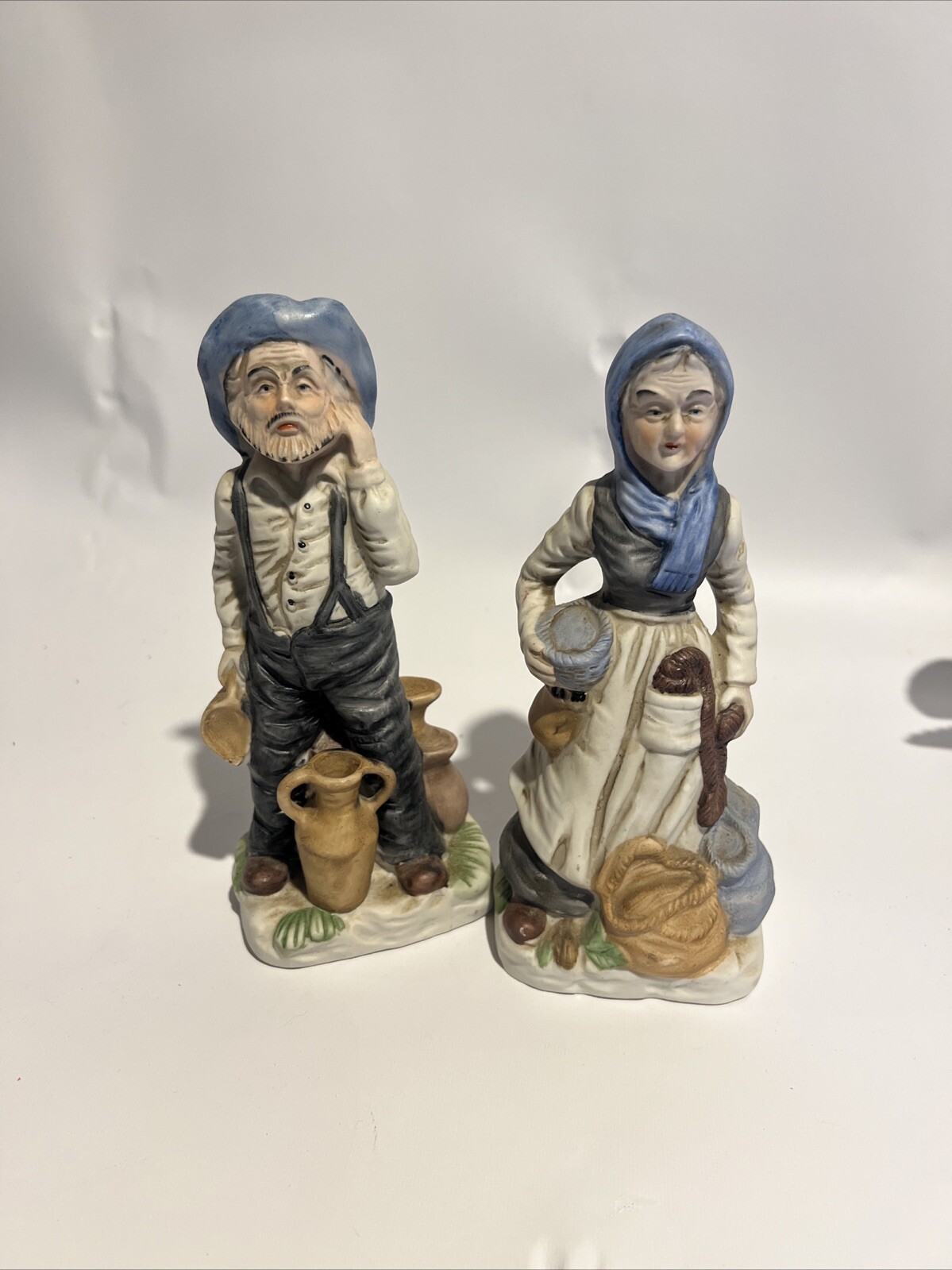 Vintage Elderly Farming Couple Figurine