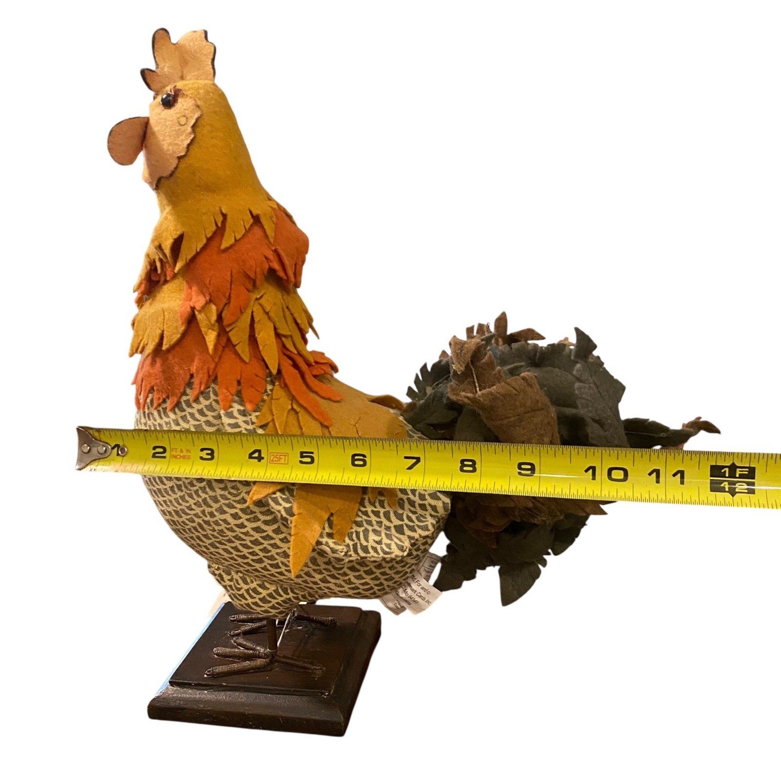 Hallmark Vintage Handmade Craft Rooster Fall Autumn Thanksgiving Colors Country