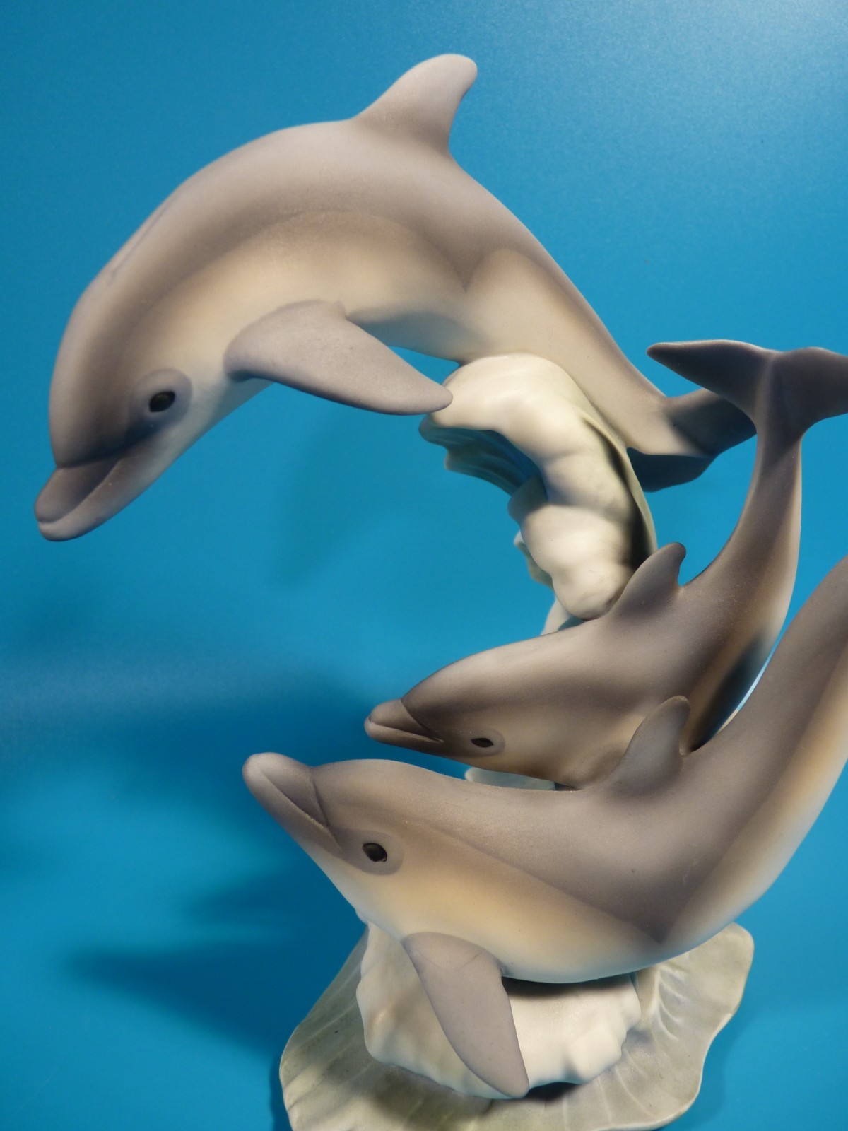 VTG 1994 Masterpiece Porcelain Dolphin Family Figurine, Homco Mexico Signed