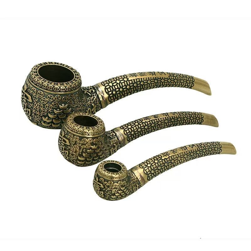 Vintage brass vintage pipe, men’s gentleman’s figurine gift