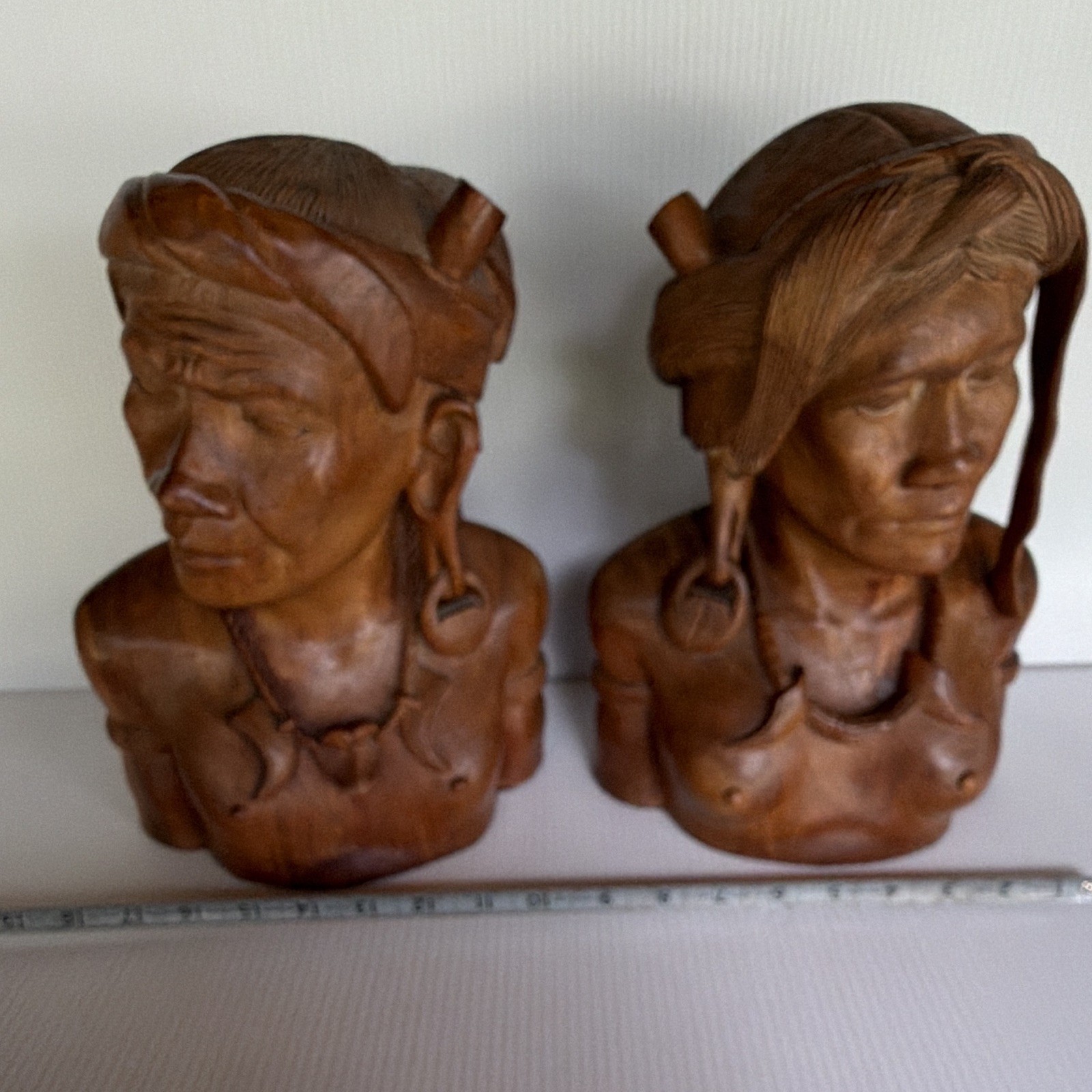 Hand Carved Wooden Igorot Philippines Carved Bust Wonderful Craftsmanship 1930’