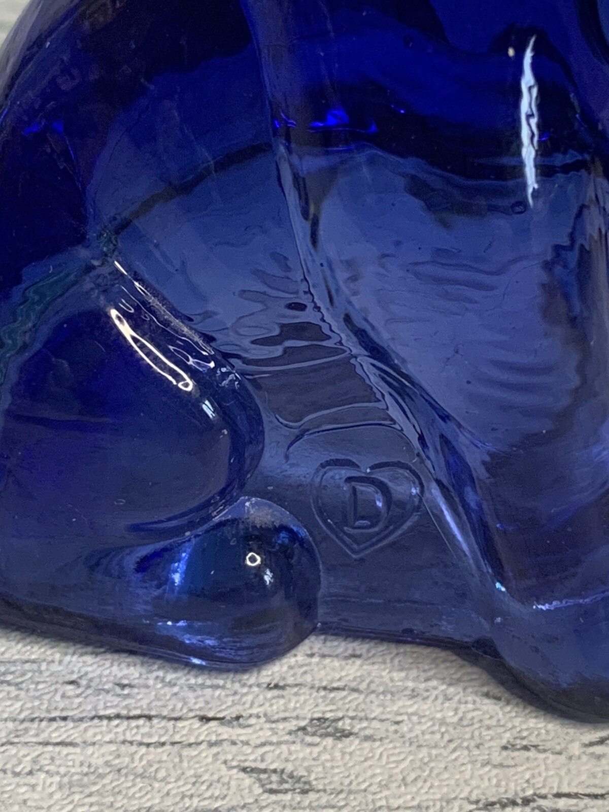 Vtg Pooch The Dog Degenhart Blue Glass UV Glow Marked D