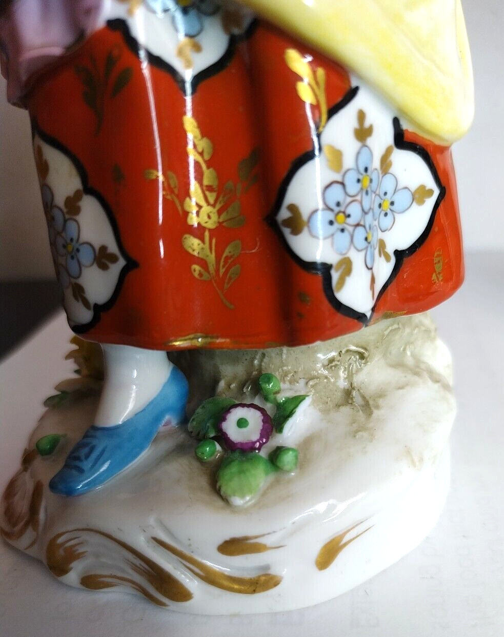 Early 29thc Chelsea Samson Couple Birdcage Bird Hunter German Porcelain Figures
