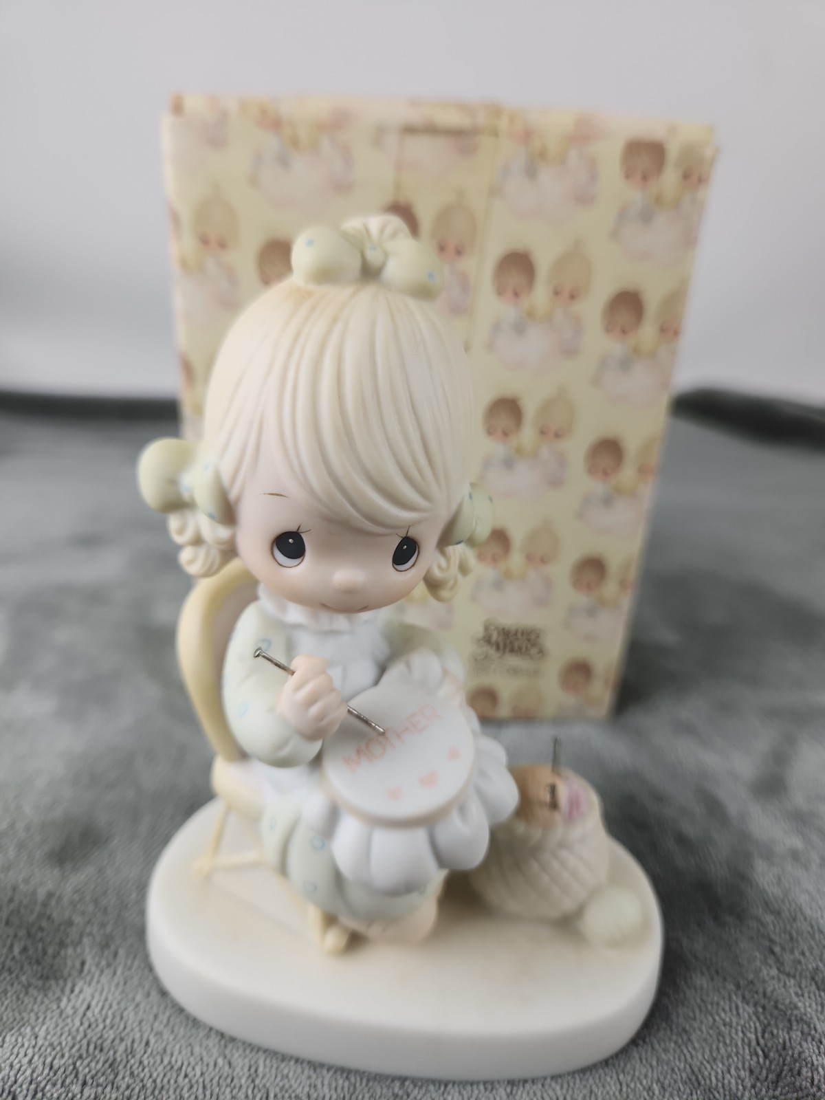 Precious Moments “Mother Sew Dear” Figurine E-3106- 5 inch, cozy, cottage core