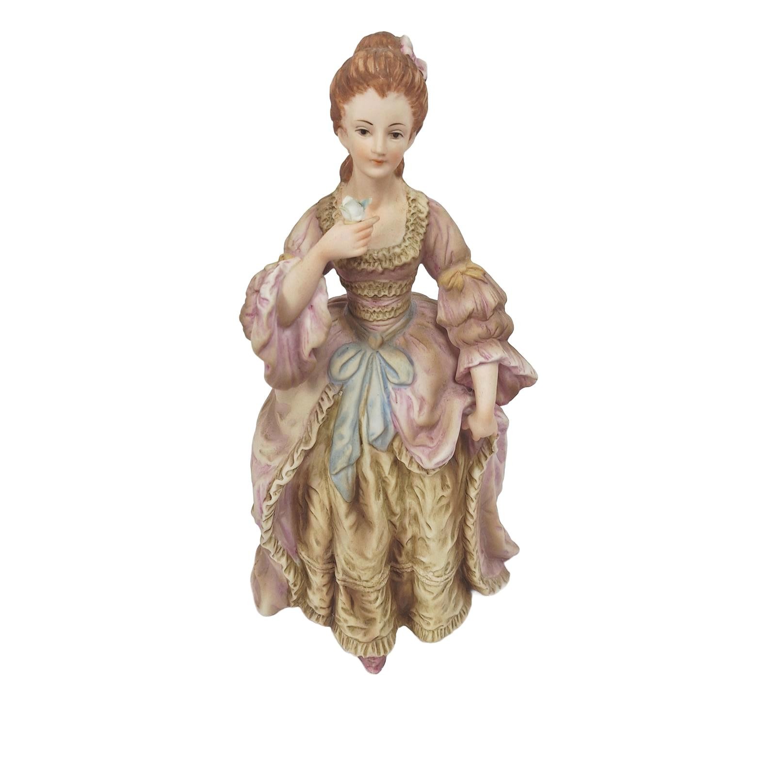 Vintage Andrea by Sadek Painted Bisque 8.5 in Figurine Victorian Woman #7299