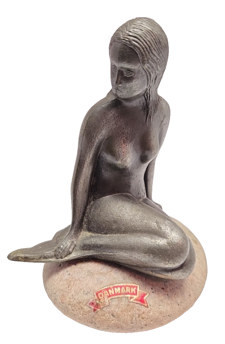 VINTAGE DANMARK “THE LITTLE MERMAID” BRONZE STATUE/FIGURINE, Approx. 5″ x 3.5″