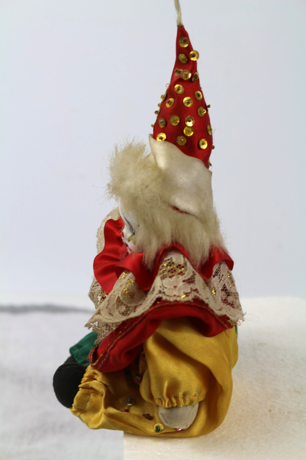 Shanton Porcelain Clown Head Sand filled Doll Figurine 10″ Shelf Sitter