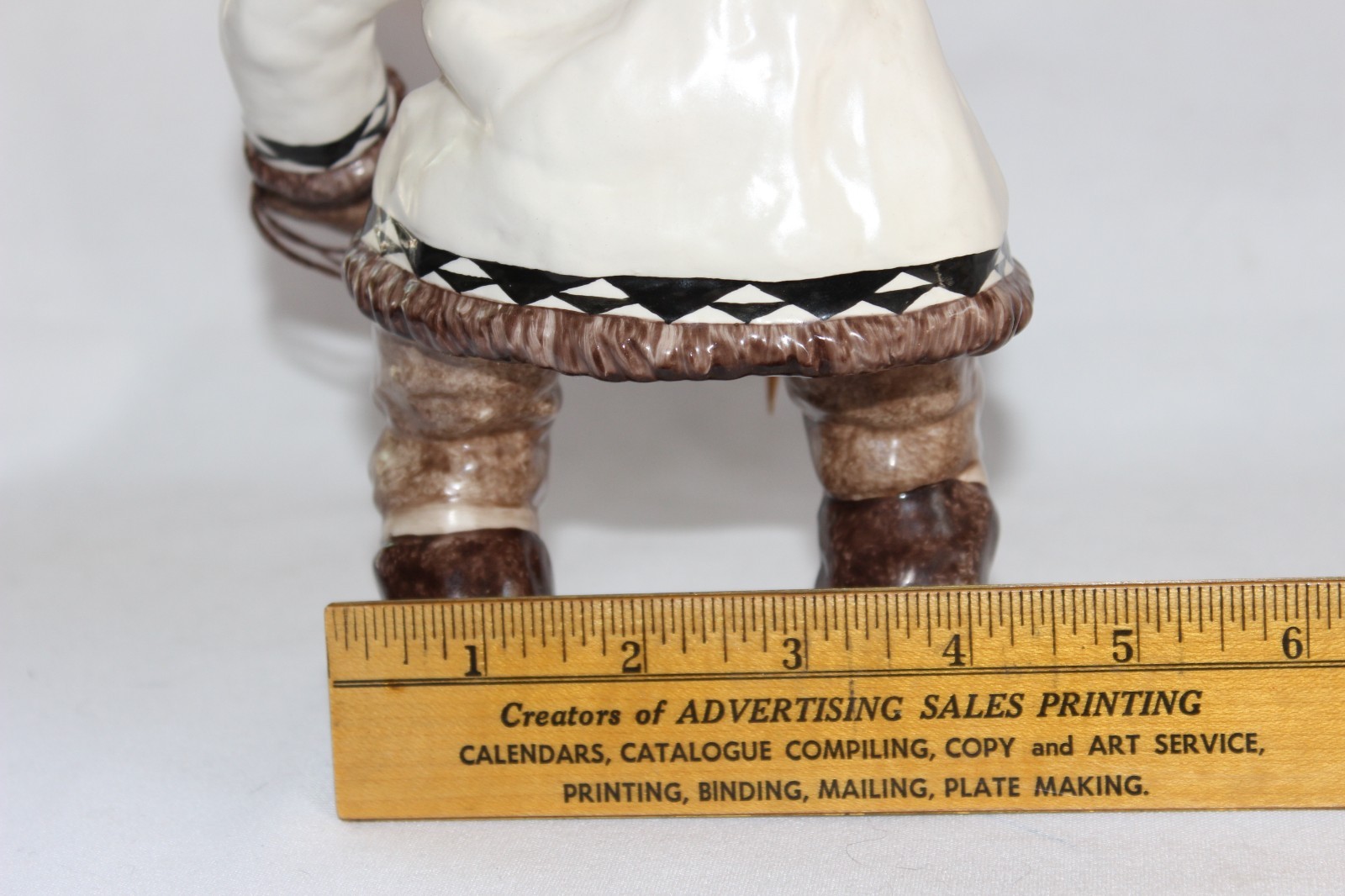 C. Alan Johnson Alaska Inuit Man Hunter Rope/Spear Ceramic Figurine ©1962 AK16