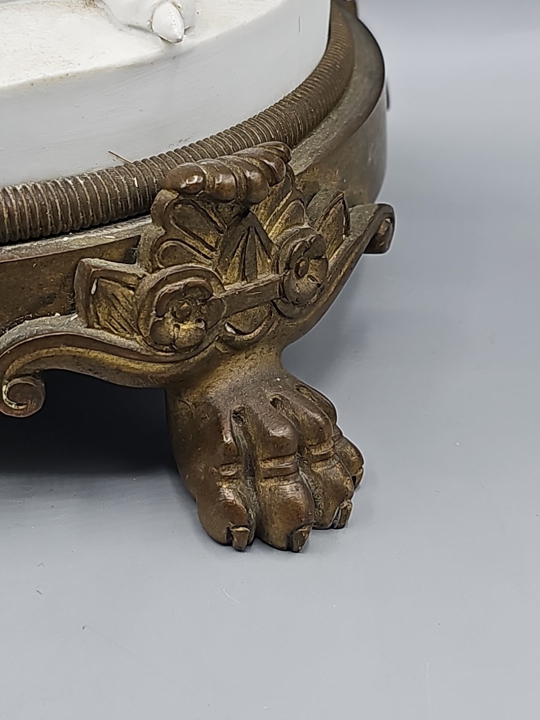 ANTIQUE SEVRES BISQUE PORCELAIN NAPOLEON III EAGLE ON BRONZE-FOOTED BASE