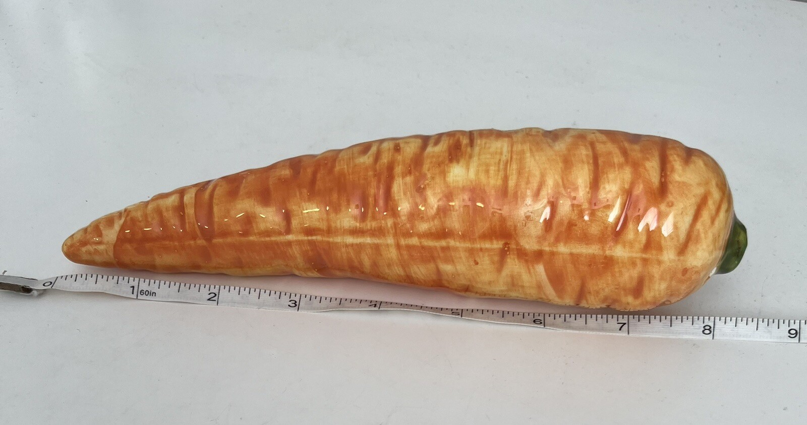 Italy Ceramic Orange Carrot Life Size Single Piece Faux Prop Decor Vegetable