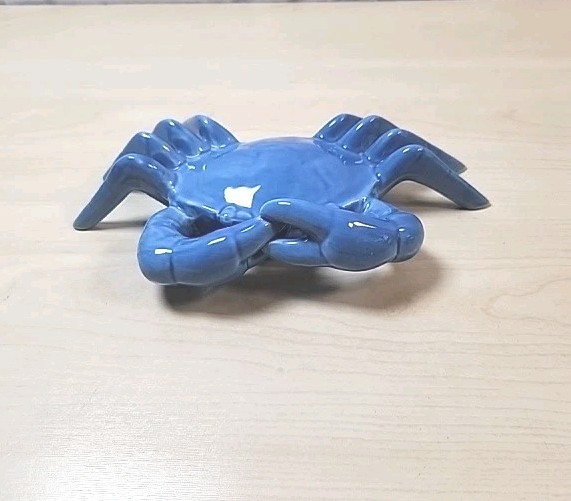 Andrea By Sadek Porcelain Blue Crab Beach Figurine Nautical Ocean Ceramic_AP