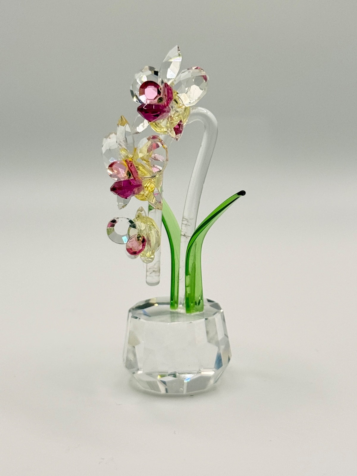 Crystal World Angel Heart Orchid Crystal Figurine