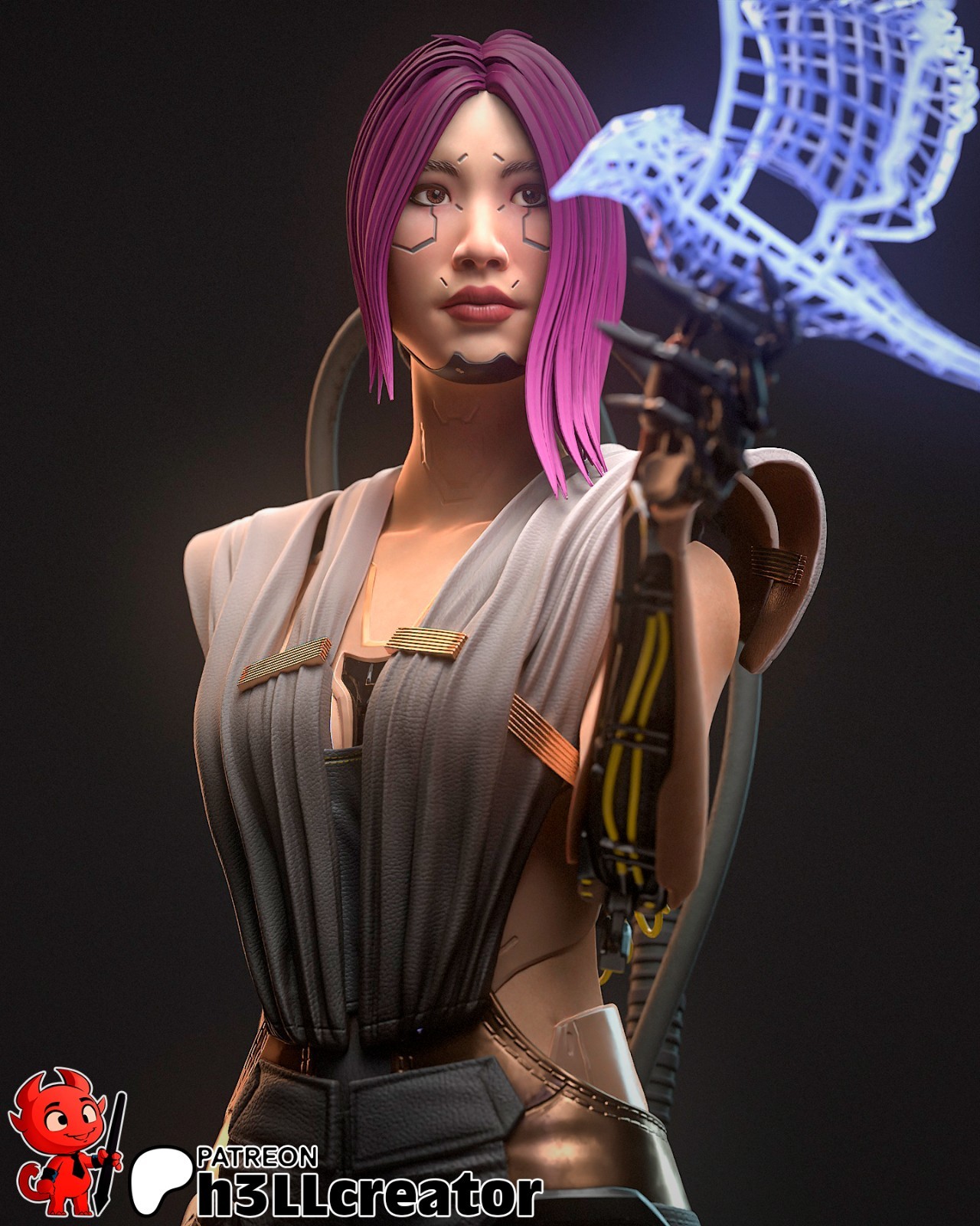 Songbird Figurine Cyberpunk 2077 Hand Painted Model / DIY Kit 19pcs