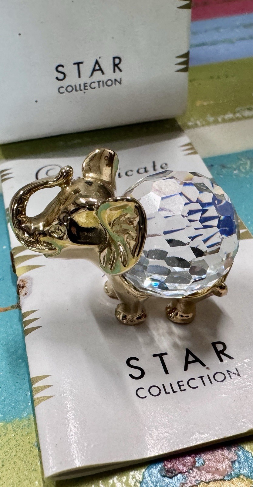 Lencia Star Austria elephant Crystal gold plated