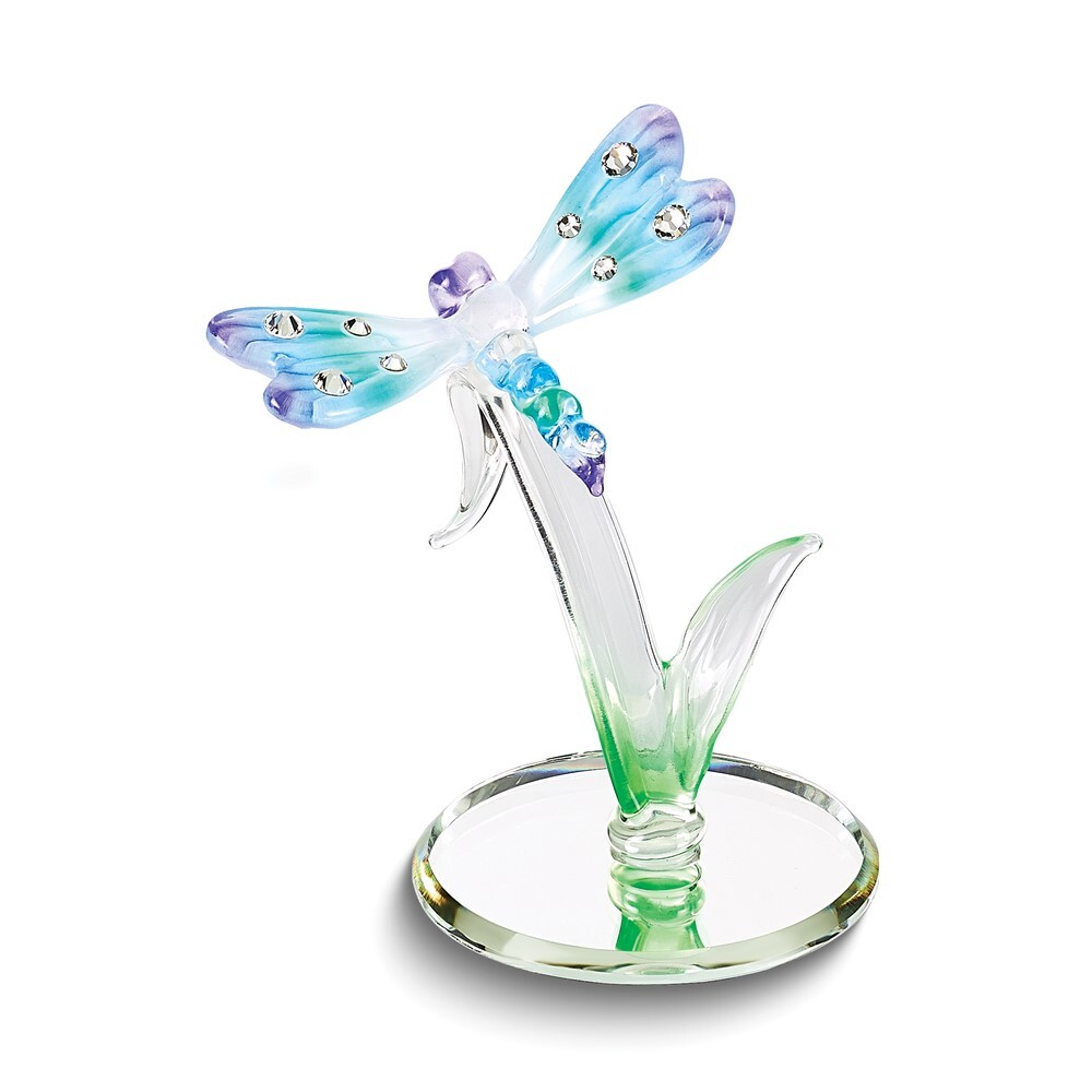 Rainbow Dragonfly Glass Figurine