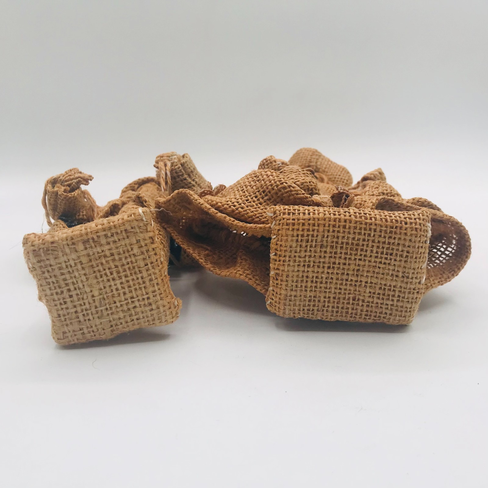 Vintage Burlap Peasant Man & Woman Carrying Produce Figurines Primitive Folk Art