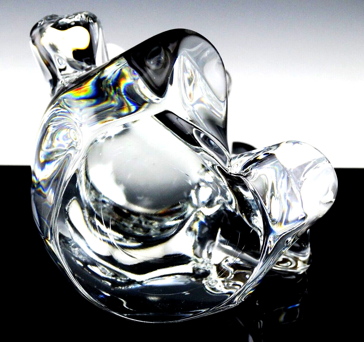 Daum France Crystal 7″ LARGE FIGURINE TEDDY BEAR HEAVY 4lb 6oz Mint