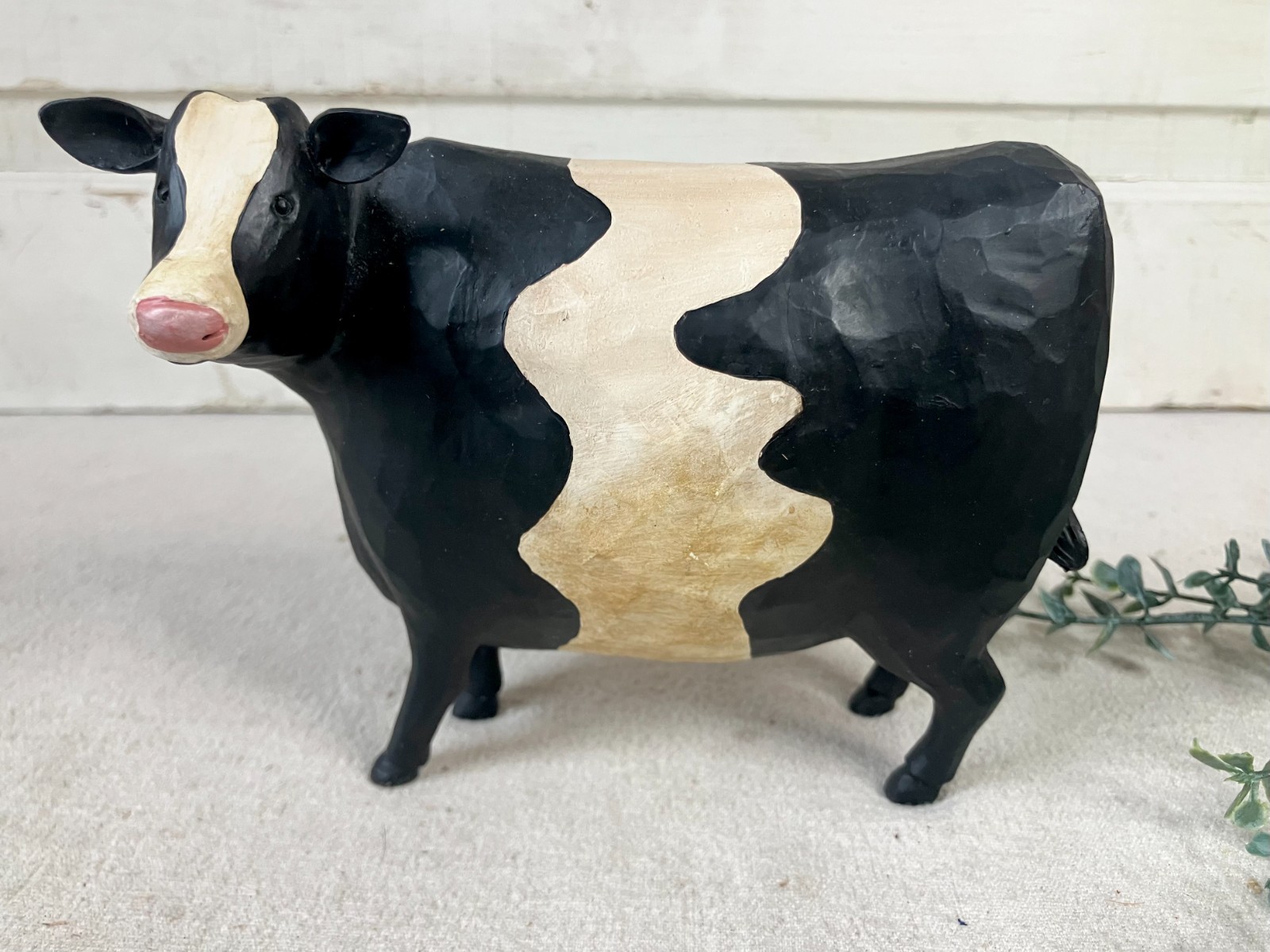 Choice 1 Teresa Kogut Farm Animal Figurine Cow Sheep Pig Carved Wood Look Resin