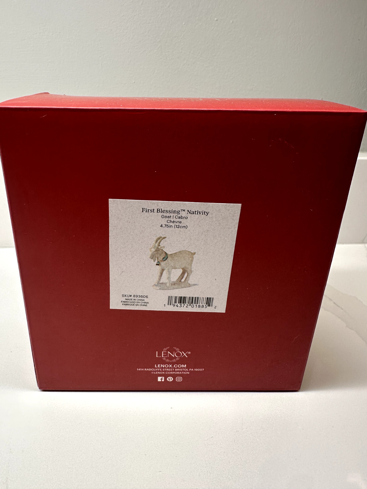 Lenox China First Blessing Nativity Goat Porcelain Christmas Figurine
