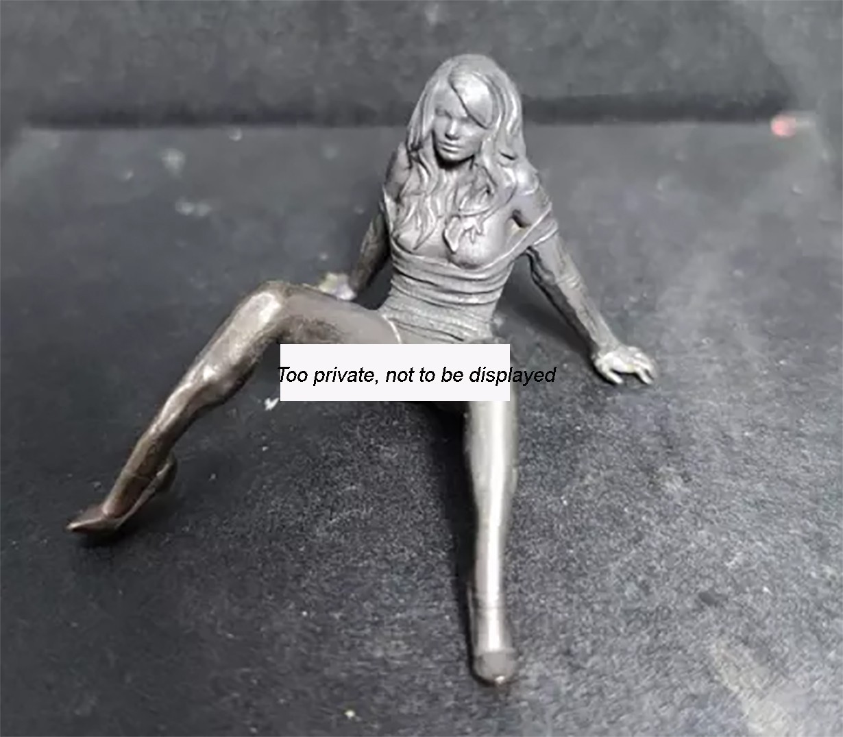 Black Solid Bronze Nude Temptation Girl Collectable Art Antique Statue Figure