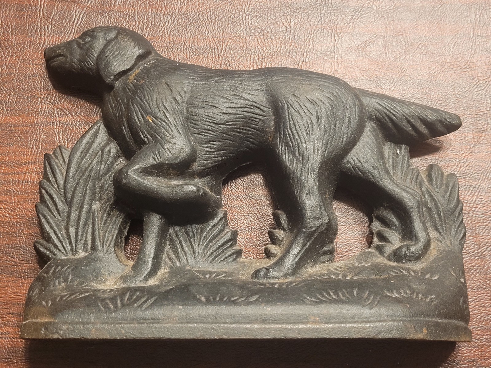 Antique Cast Iron Dog Doorstop English Setter Pointer Hunting Hound Heavy 3.5 lb