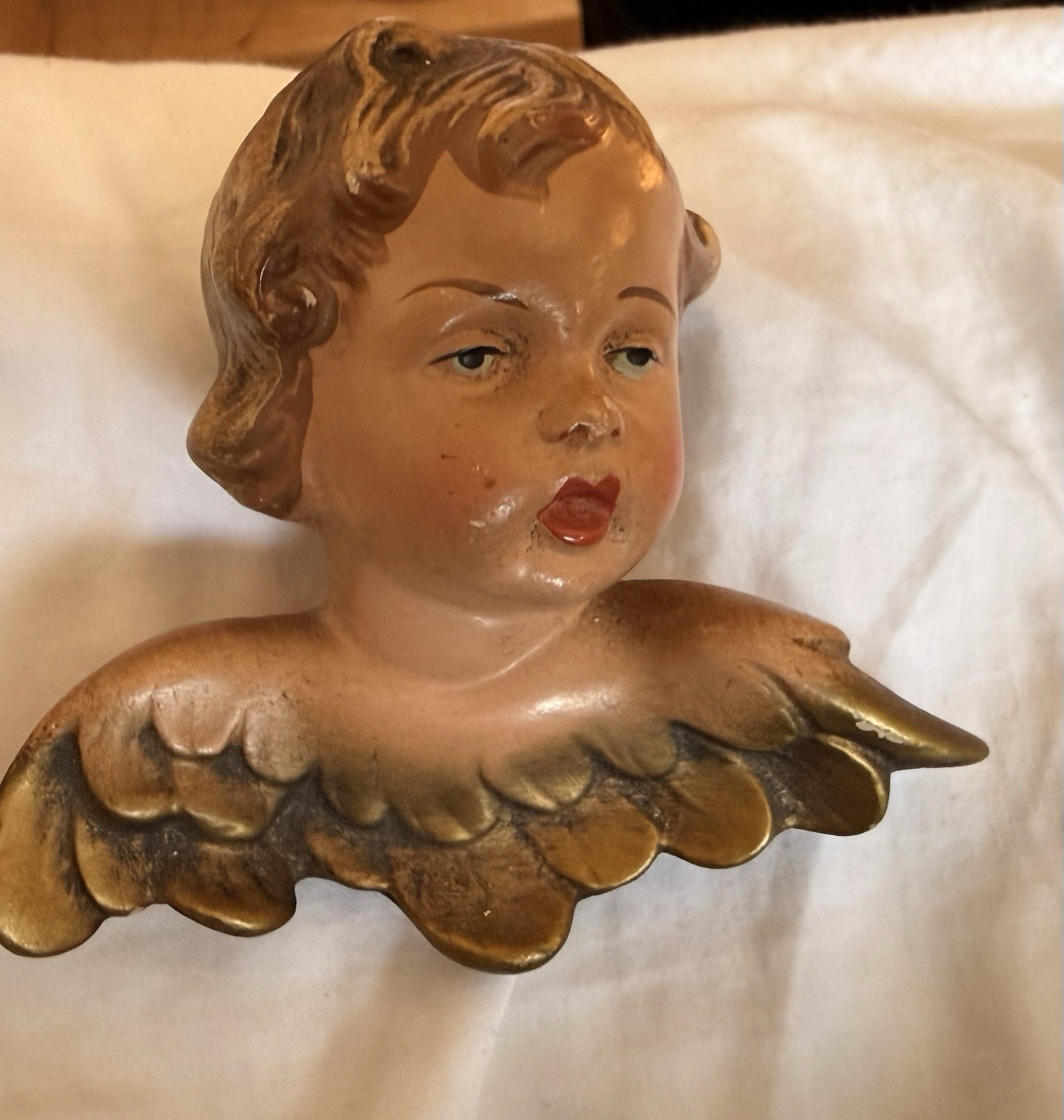 Hand Painted Angel Heads Made In Germany! Old! In Wonderful Condition See Photos