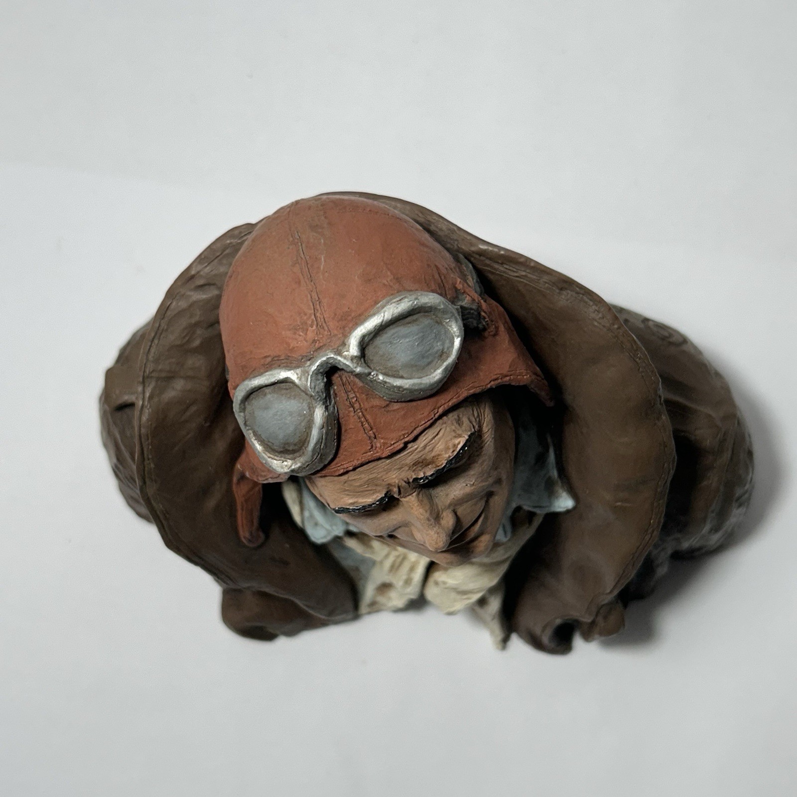 Vintage Flying Leather Michael Garman 1973 Aviator Figurine Pilot Statue Figure
