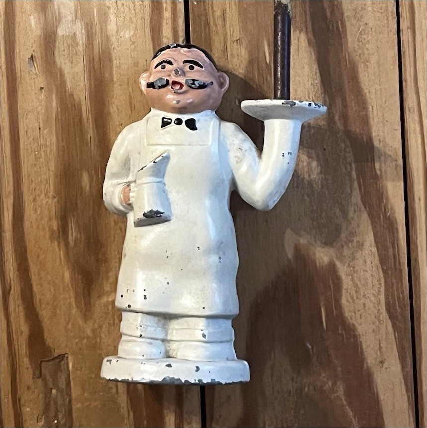 Vintage 1900-1919 Painted Metal Waiter-pretzel Holder/Server