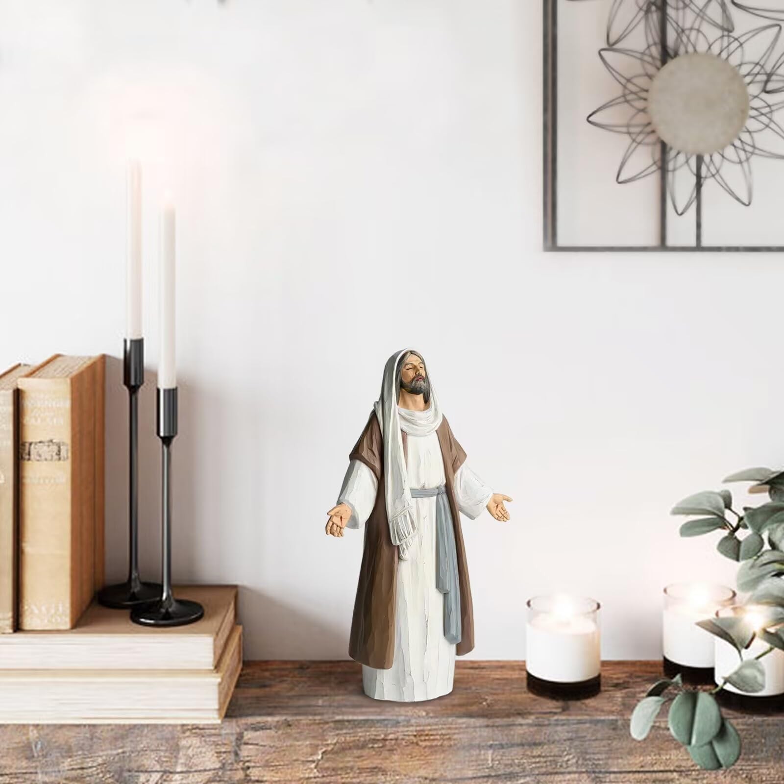 Jesus Christ Statue with Open Arms, Hand Painted Saint Statue Religious Moder…