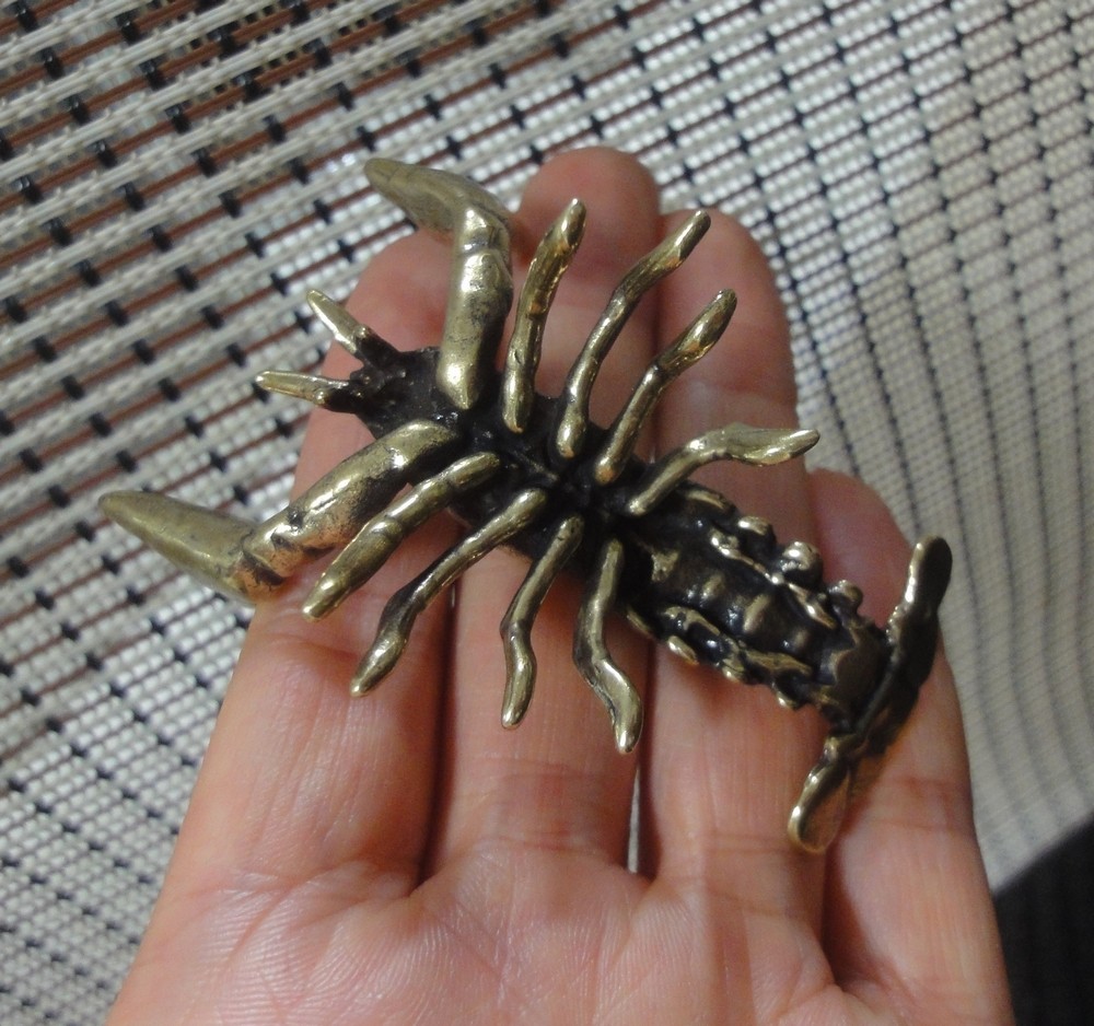Vintage Style Solid Brass Copper Small Lobster Animal Statue for Home Decor