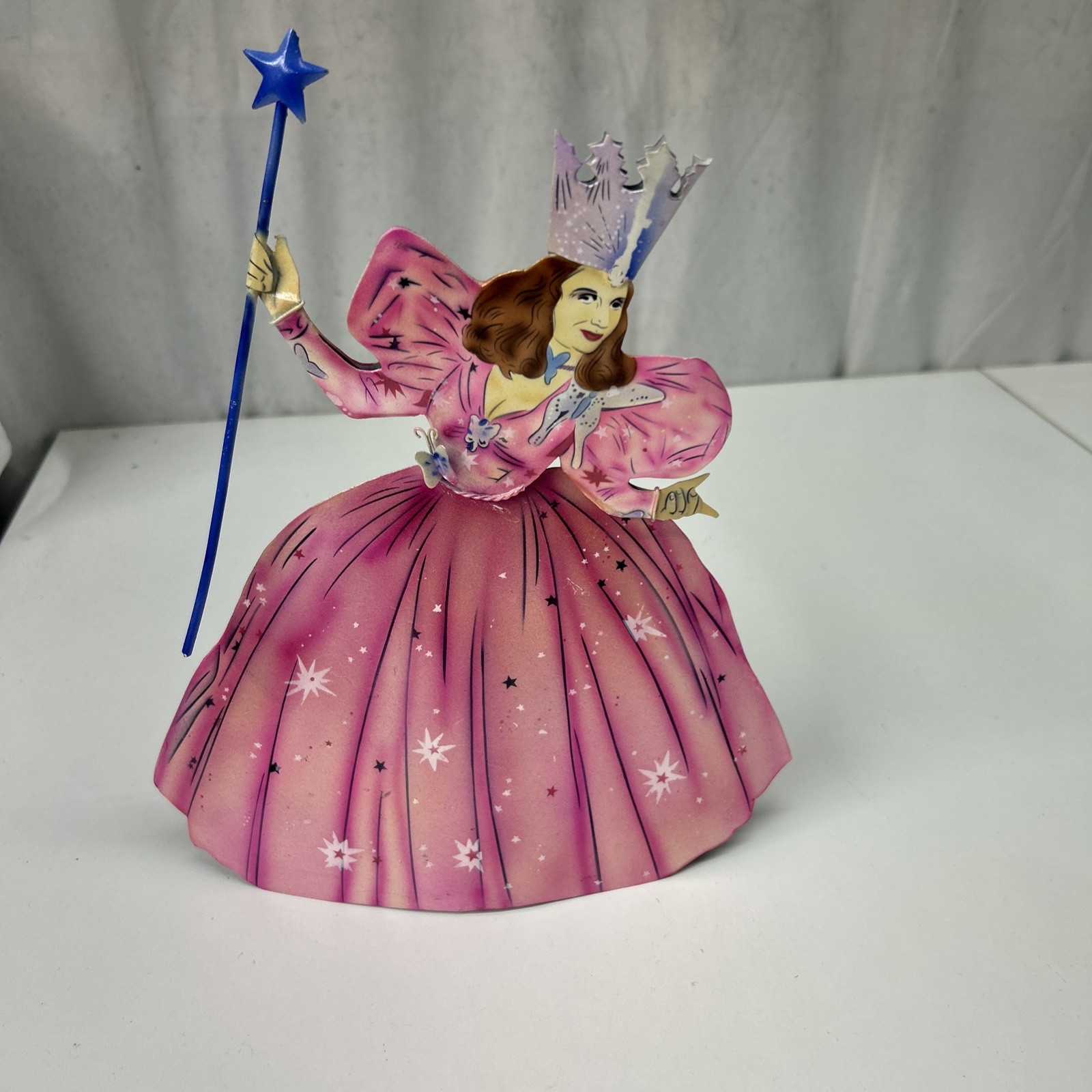 VTG Enesco Wizard Of Oz Glinda The Good Witch Articulated Metal Figure Topper